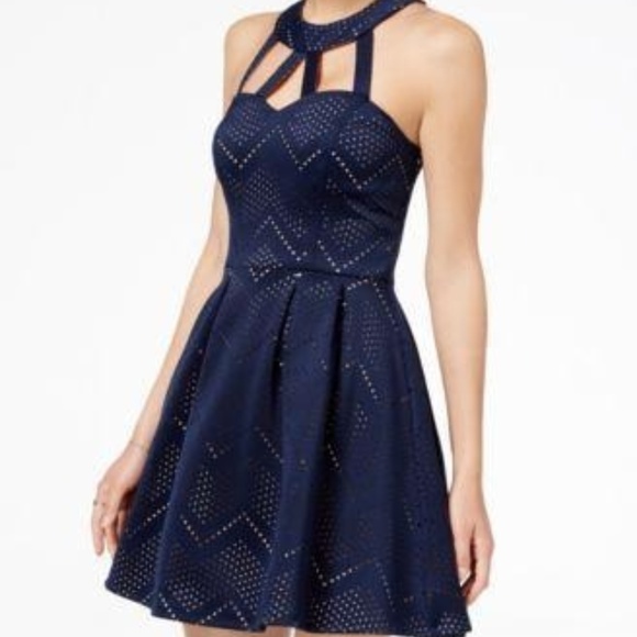 Macy's Dresses & Skirts - Laser-Cutout Halter Neck Dress